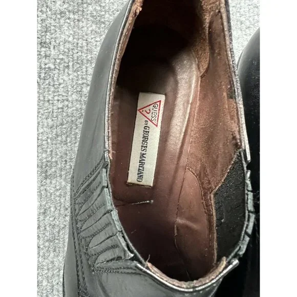 Guess by Georges Marciano Shoe Women's 6.5 Black Leather Heel Boot Italian Made - Picture 5 of 8